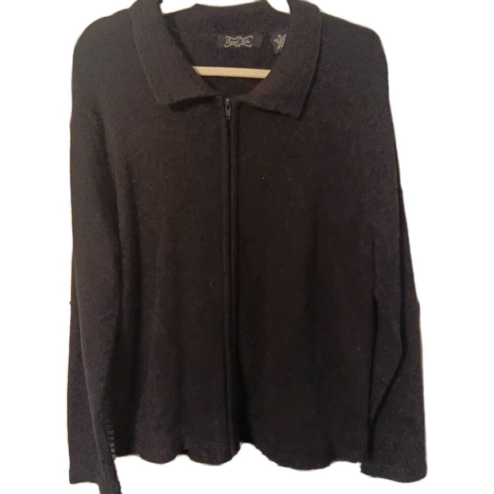 Crystal Kobe Full Zip Cardigan Cotton Sz. 1X Cottage Teacher
